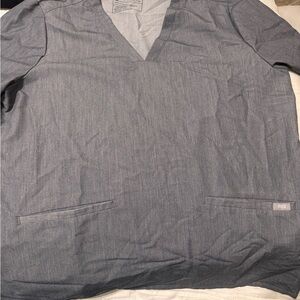 Figs Charcoal V-Neck Scrub Top